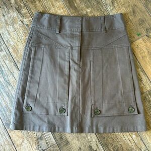 Theory Cargo a-line utility skirt 6 brown